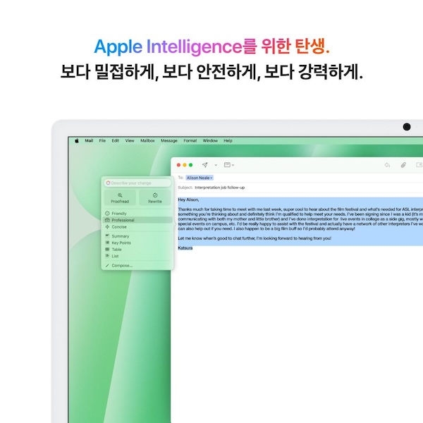 그린 / M4 / 10코어 CPU / 10코어 GPU / 16GB 메모리 / 256GB SSD